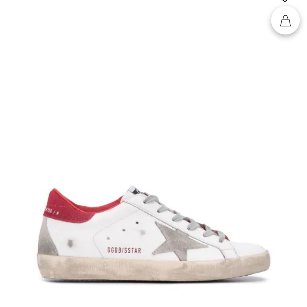 Golden Goose White/Red Superstars Size 38
